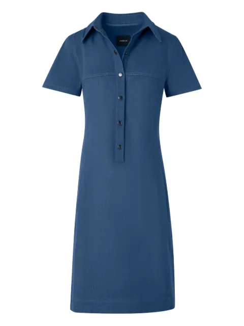 Akris buttoned collared mini dress Blue 422000095366073