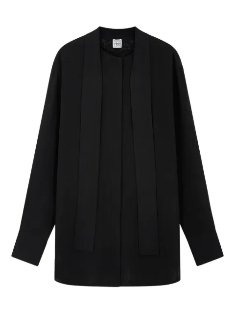 TOTEME lavallière long-sleeve shirt Black 254WRT0560FB0480001