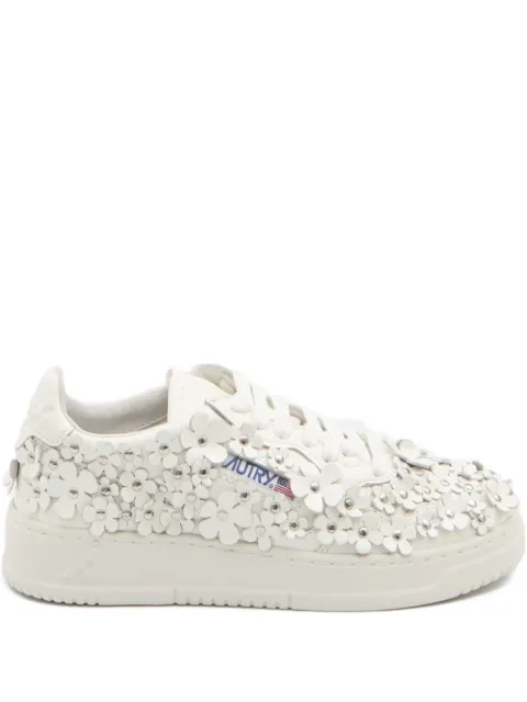 Autry Medalist Blooming floral-embellished sneakers White AULWPW02