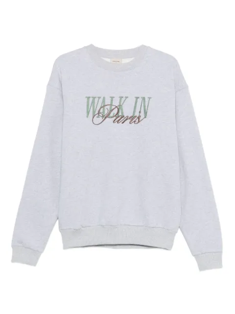 WALK IN PARIS logo-embroidered sweatshirt Grey WIPLOGOCREWNECKSWEATSHIRT