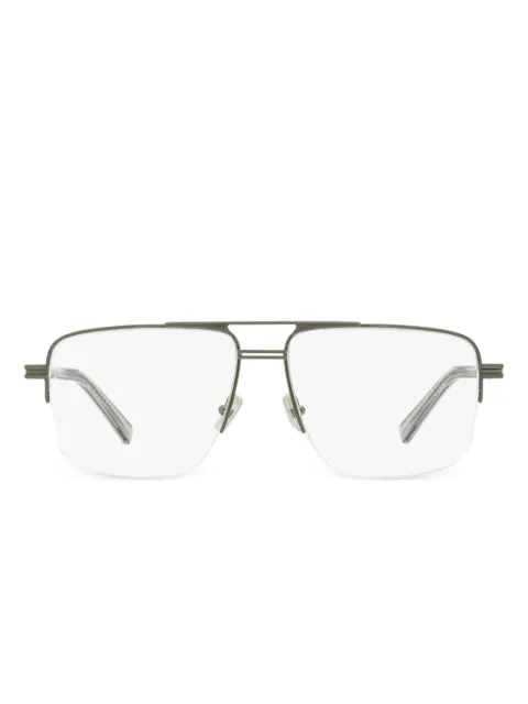 Zegna pilot-frame semi-rimless glasses Grey EZ527459013