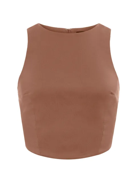 AZEEZA Lina crop top Brown LINATOPPOPLIN