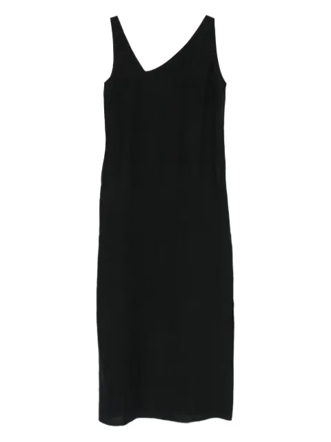 OCCLEUS asymmetric-neck midi dress Black OCC92114