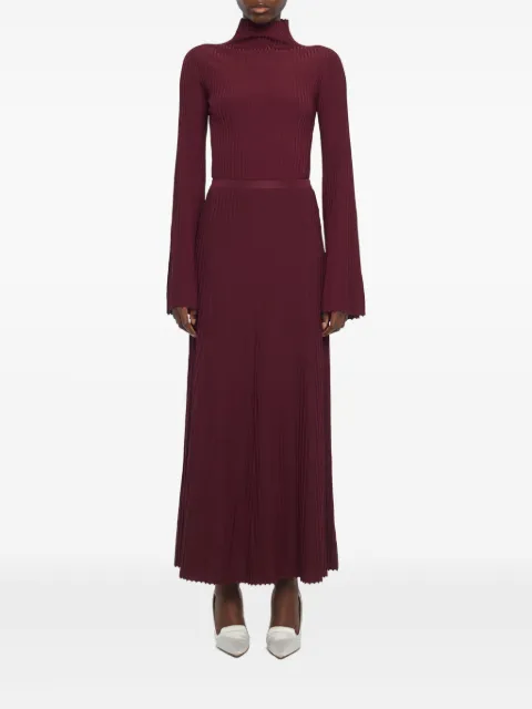 Adam Lippes pleated roll-neck skirt Red F25616VI