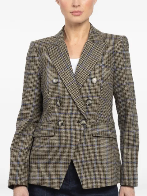 Veronica Beard Miller Dickey double-breasted check blazer Brown 2509HT301492