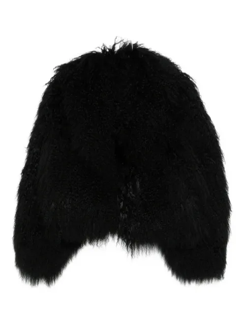 Blancha textured faux-fur coat Black 25018101