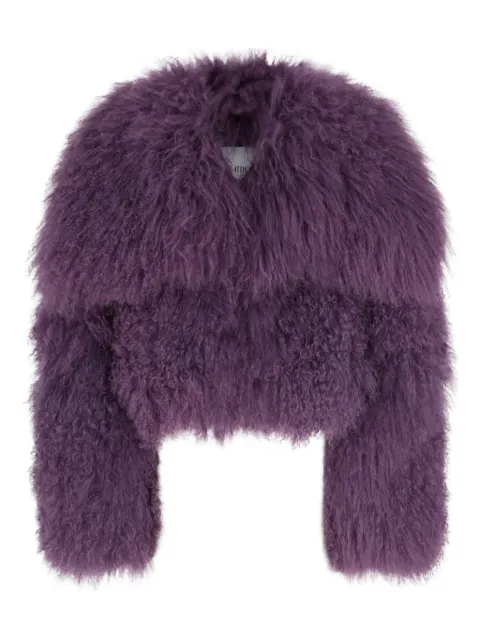 The Attico mongolian-fur long-sleeves jacket Purple 250WCB00081LBT044AA
