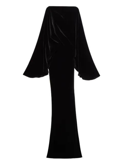 Taller Marmo Musidora draped maxi gown Black TMRE2602133