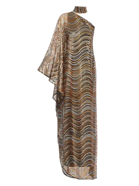 Taller Marmo Glaum one-shoulder midi dress Gold TMRE2608824