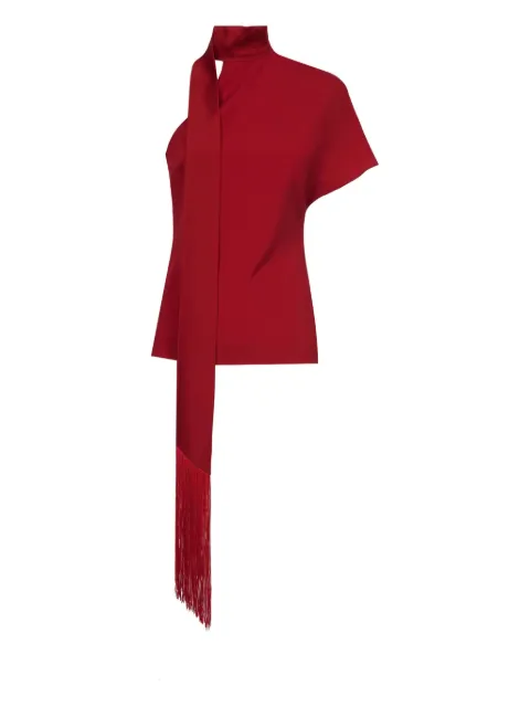 Taller Marmo Absinthe fringed one-shoulder blouse Red TMRE2638360