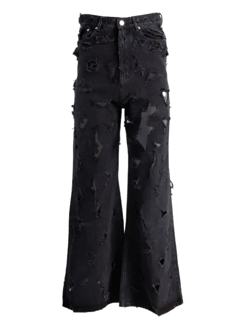 Matières Fécales distressed-effect jeans Black MAT01P103