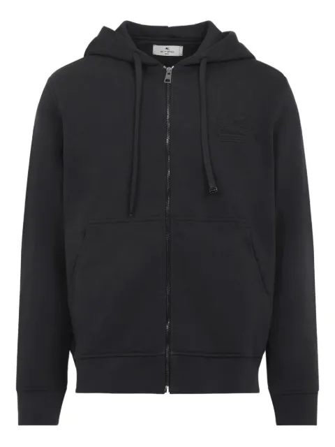 ETRO zip-up pouch-pockets cotton hoodie Black MRMB0004AJ292N0000