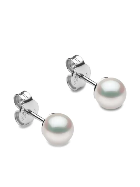 Yoko London Classic AAA white gold akoya pearl stud earrings Silver EYK109507AAA