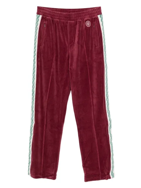 Drôle De Monsieur velour track pants Red ISP009CO169