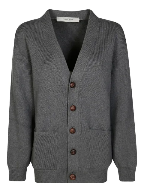 Golden Goose mélange cotton cardigan with logo on the back Grey GWP00950P000662