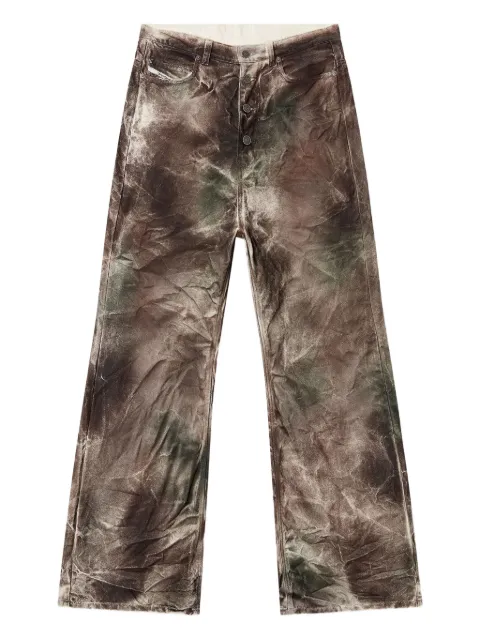 Diesel pants in crinkled camo canvas Brown P015780SPBU