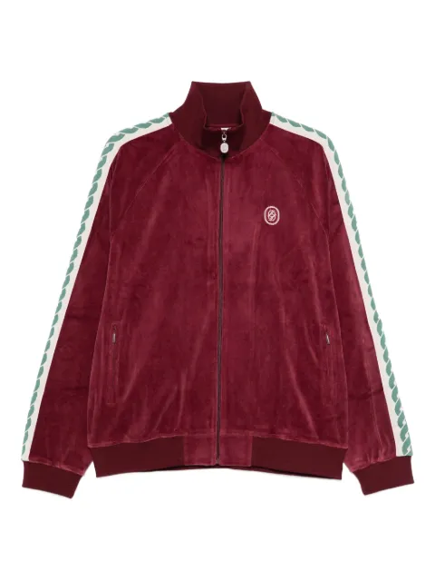 Drôle De Monsieur side-stripe zip-up track jacket Red ISJ009CO169