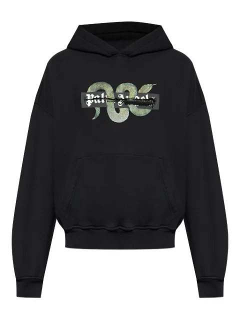 Palm Angels snake graphic-print hoodie Black PMBB17GF25FLE0021055