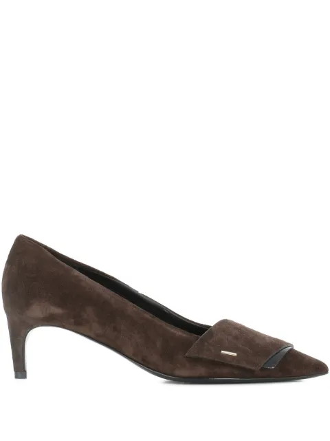 Del Carlo 55mm pointed toe suede pumps Brown 12019