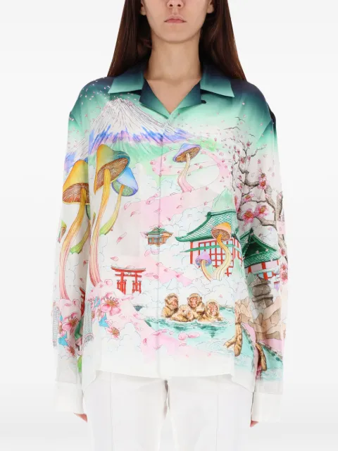 Casablanca graphic-print shirt White WAW25SH2450404FLOWERS