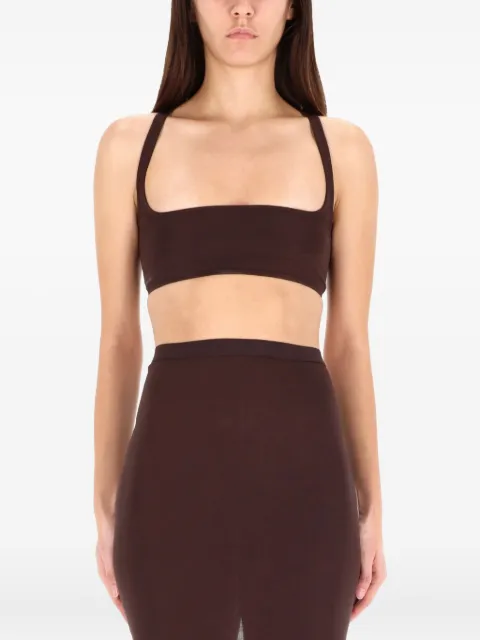 Rick Owens Lilies square-neck top Brown LI02E3100JCVS54