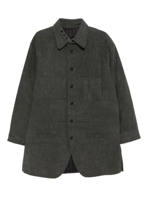Yohji Yamamoto gusset-collar padded jacket Grey HLB42306