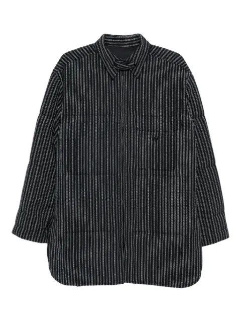Yohji Yamamoto stripe-printed coat Blue HLB27031