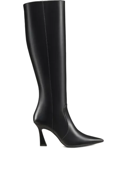 Stuart Weitzman 85mm Vinnie pointed zip boots Black SM583SMOBLK