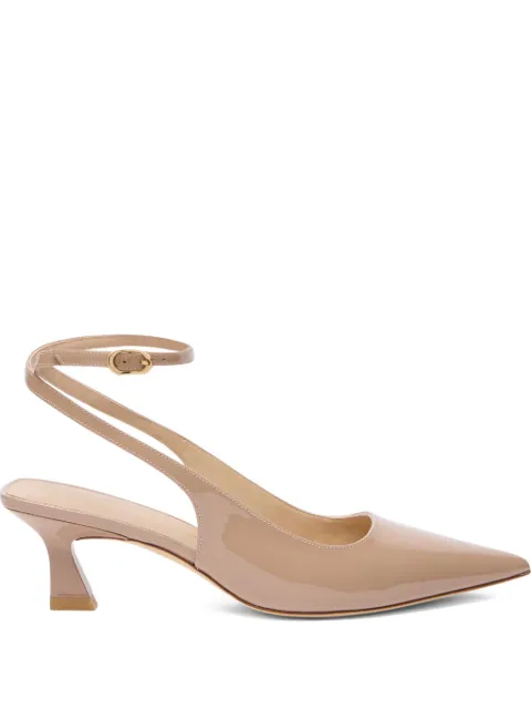 Stuart Weitzman 50mm Vinnie ankle-strap sculptural-heel pumps Neutrals SM360PATFWN