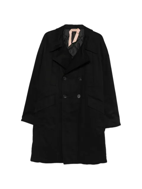 Nº21 double-breasted woven coat Black 24IN2M0N0310108