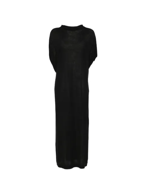 Liviana Conti ribbed-trim knitted maxi dress Black F5WA45
