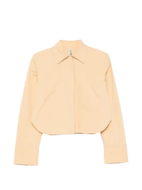 Liviana Conti cropped long-sleeve shirt Neutrals F5SK08