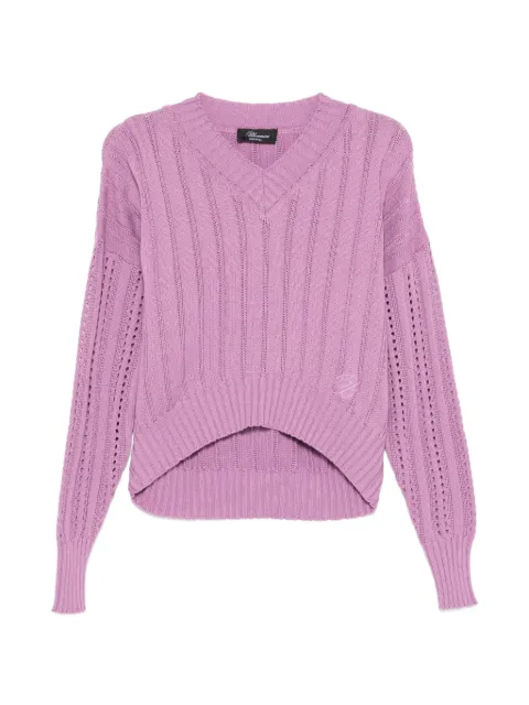 Blumarine V-neck openwork sweater Purple 2M342A