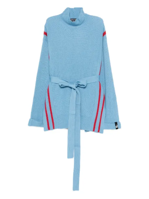 Iceberg belted striped turtleneck sweater Blue A0239020