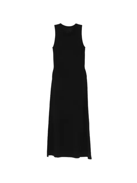 Liviana Conti sleeveless V-neck midi knitted dress Black F5WA44