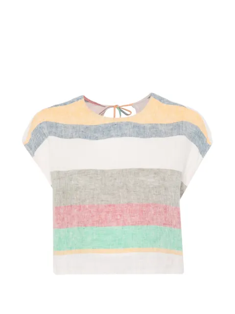 Osklen striped tie-neck top Red 708V22W