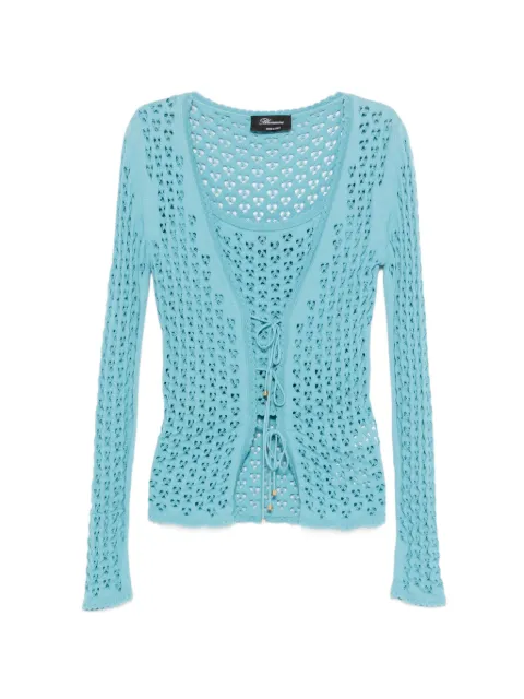 Blumarine lace-up twinset knitwear Blue 2M341A