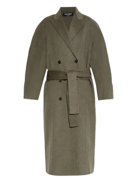 Jacquemus Curved Jacket for Men belted coat Green COW00118AW00625