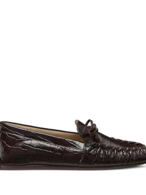 Stuart Weitzman bow embossed loafers Brown SM416LUSWAL