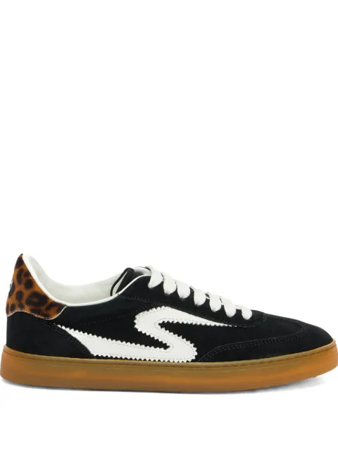 Stuart Weitzman S-shaped motif lace-up sneakers Black SL644IERY8R