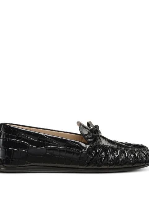 Stuart Weitzman Britt bow gathered loafers Black SM416LUSBLK