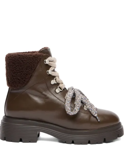 Stuart Weitzman Hudson Lite lace-up shearling boots Brown SM558SFWWAL