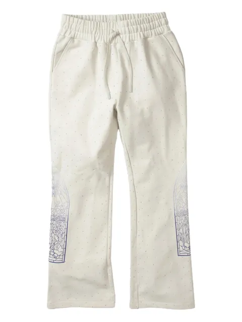 Who Decides War rhinestone track pants White WDW96678CRM
