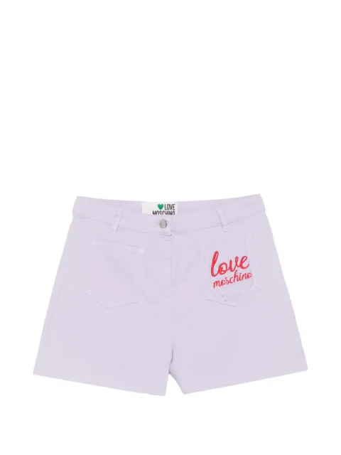 Love Moschino logo-embroidered shorts Purple WO194