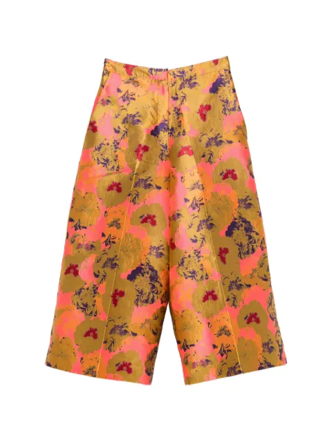 PSOPHIA floral-jacquard wide-leg trousers Gold 238TRS1713