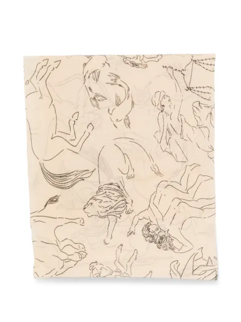 Liviana Conti graphic-print scarf Neutrals A5SF13