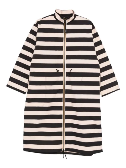 PSOPHIA striped zip parka coat Black 104COA2425