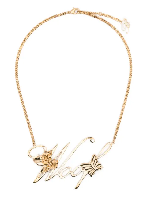 Blumarine rose-detail butterfly-detail necklace Gold 2W388A