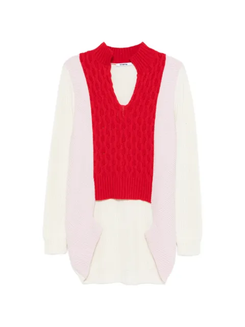 Vivetta cable-knit V-neck mini dress White A006V705
