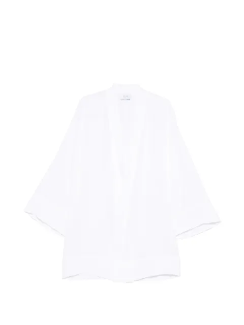 mvp wardrobe linen belyted shirt White AB0210T